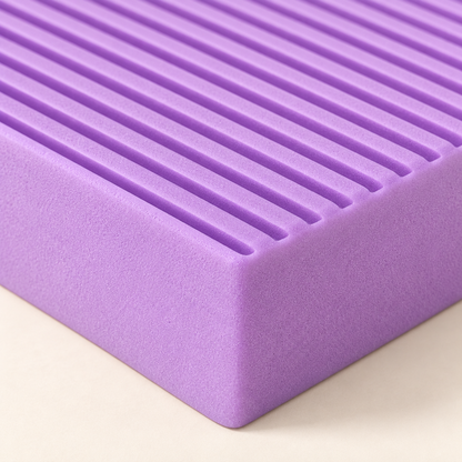 Ribbed Rectangular Balance Pad — Lavender — product detail — product illustration