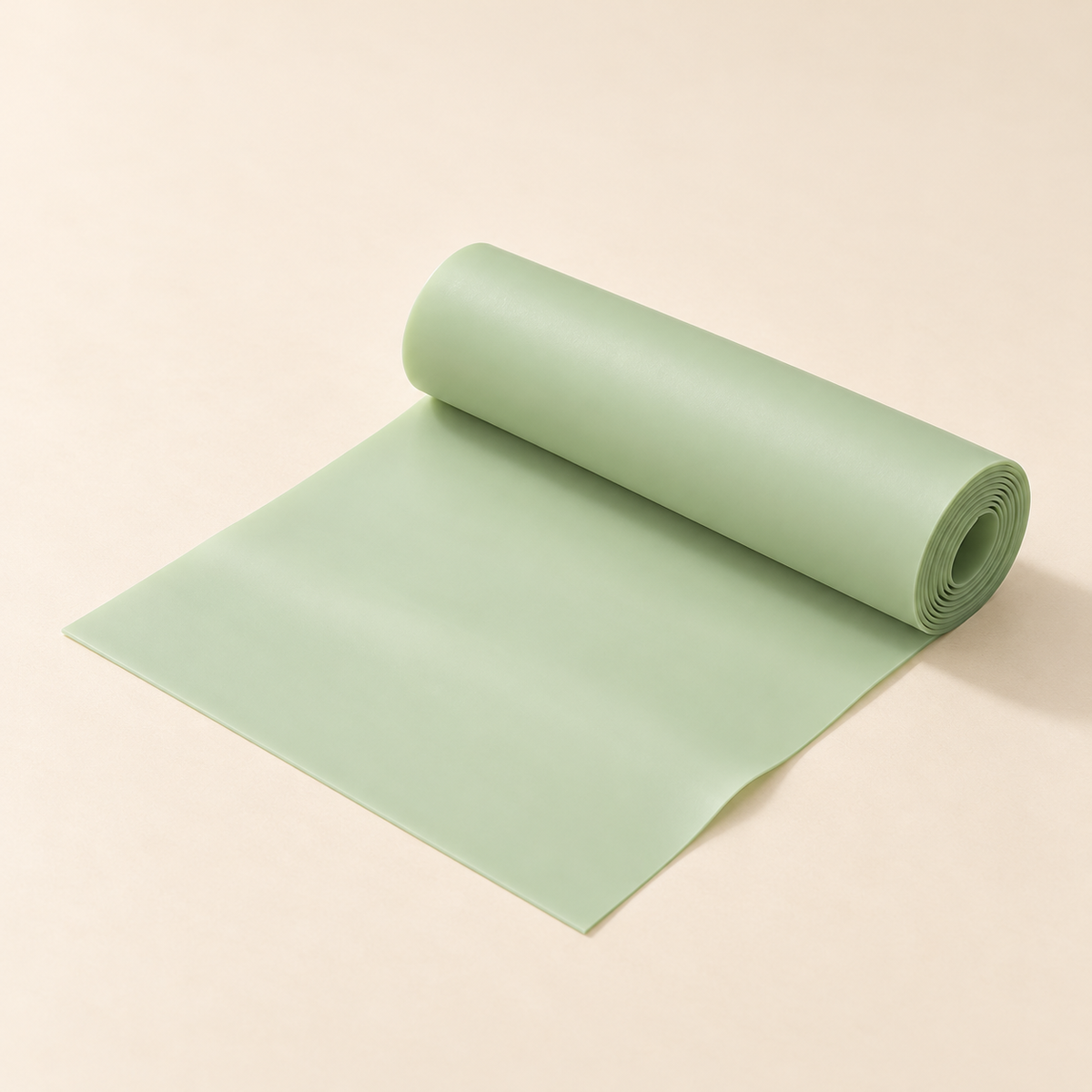 Flat Exercise Band — Sage Green — product view — product illustration