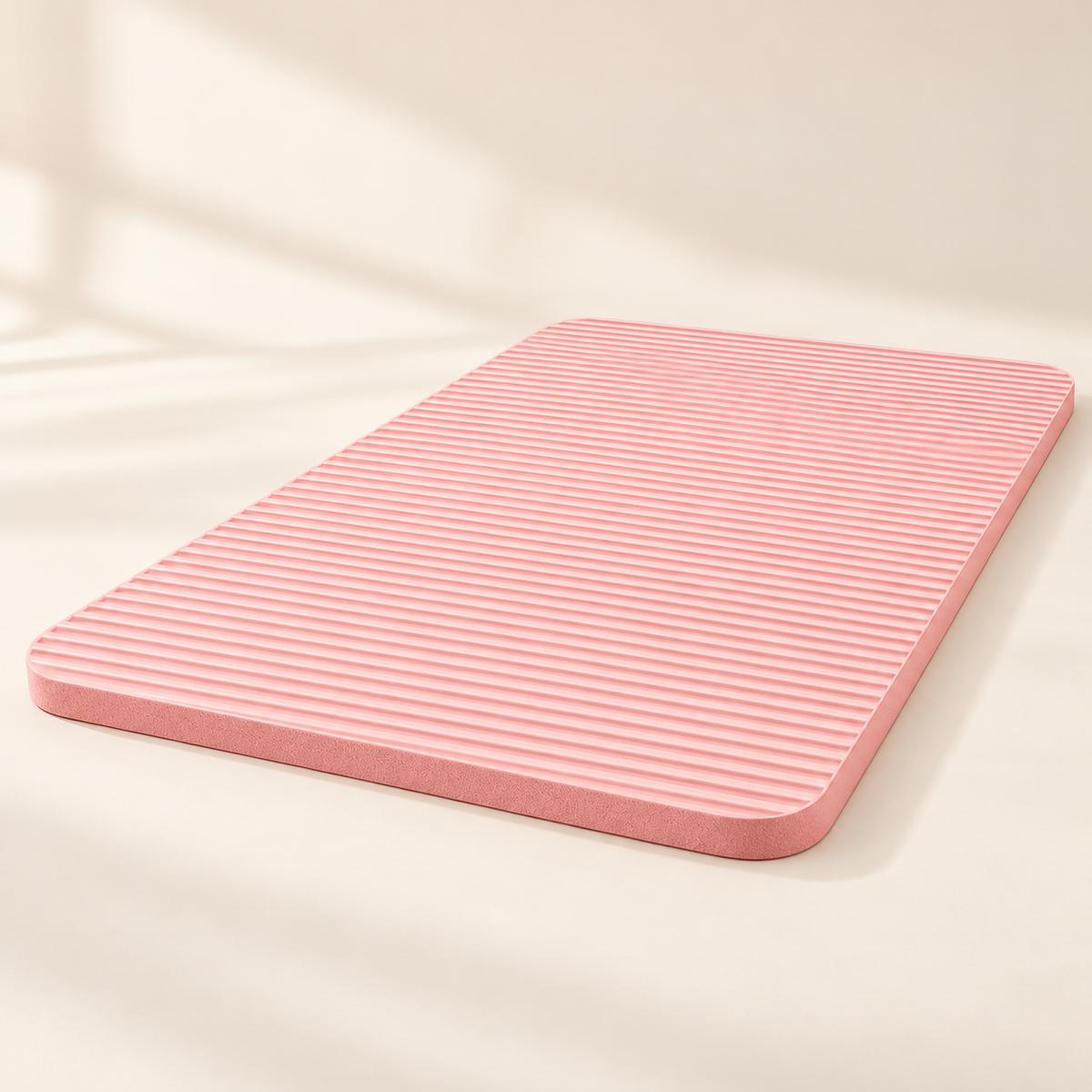 Ribbed Exercise Mat — Pink — product view — product illustration